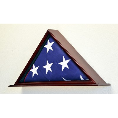 U.S Flag Display Case Rack Holder Box Burial Funeral Casket Military 5x9 Flags   232354681919